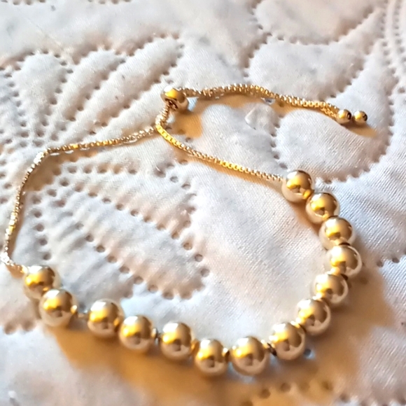 14 karat Jewelry 8 Karat Gold Over Sterling Bead Bracelet Fits 6 To 9 In Poshmark